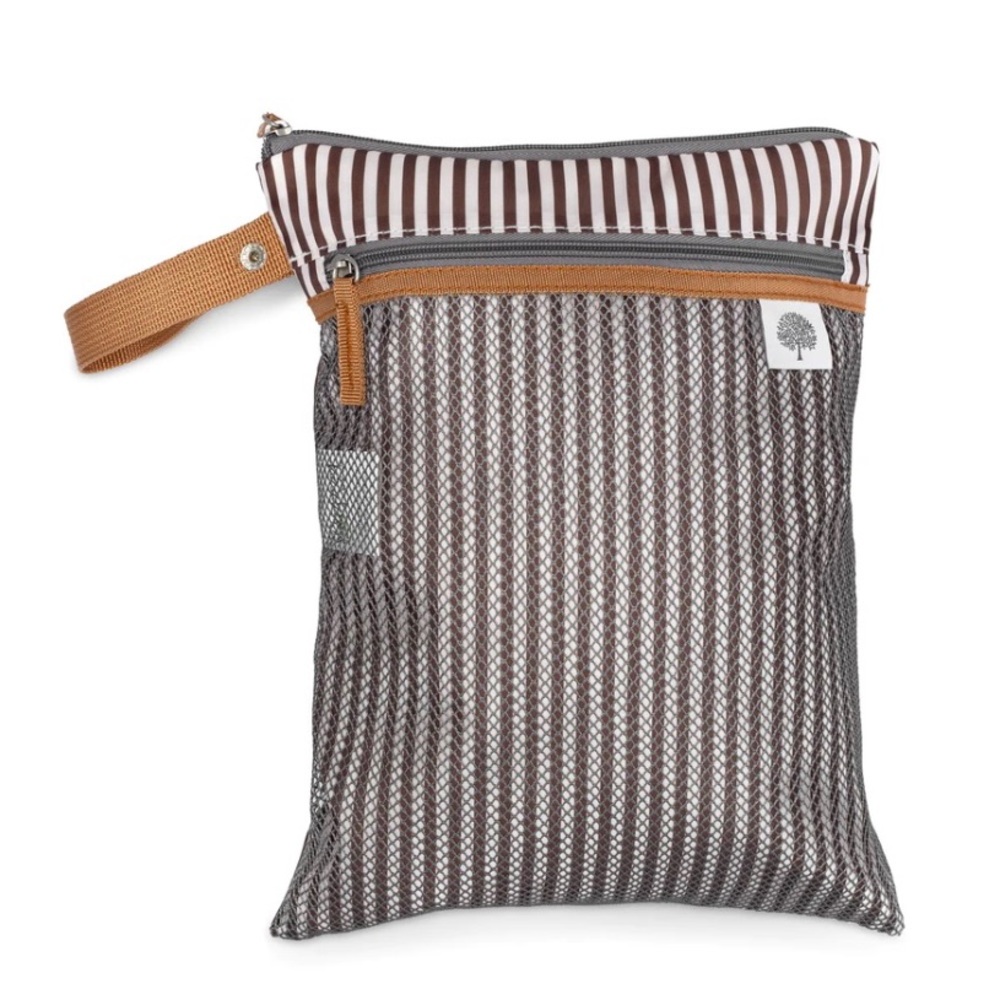 Striped Brown and Gray Kids Pouch